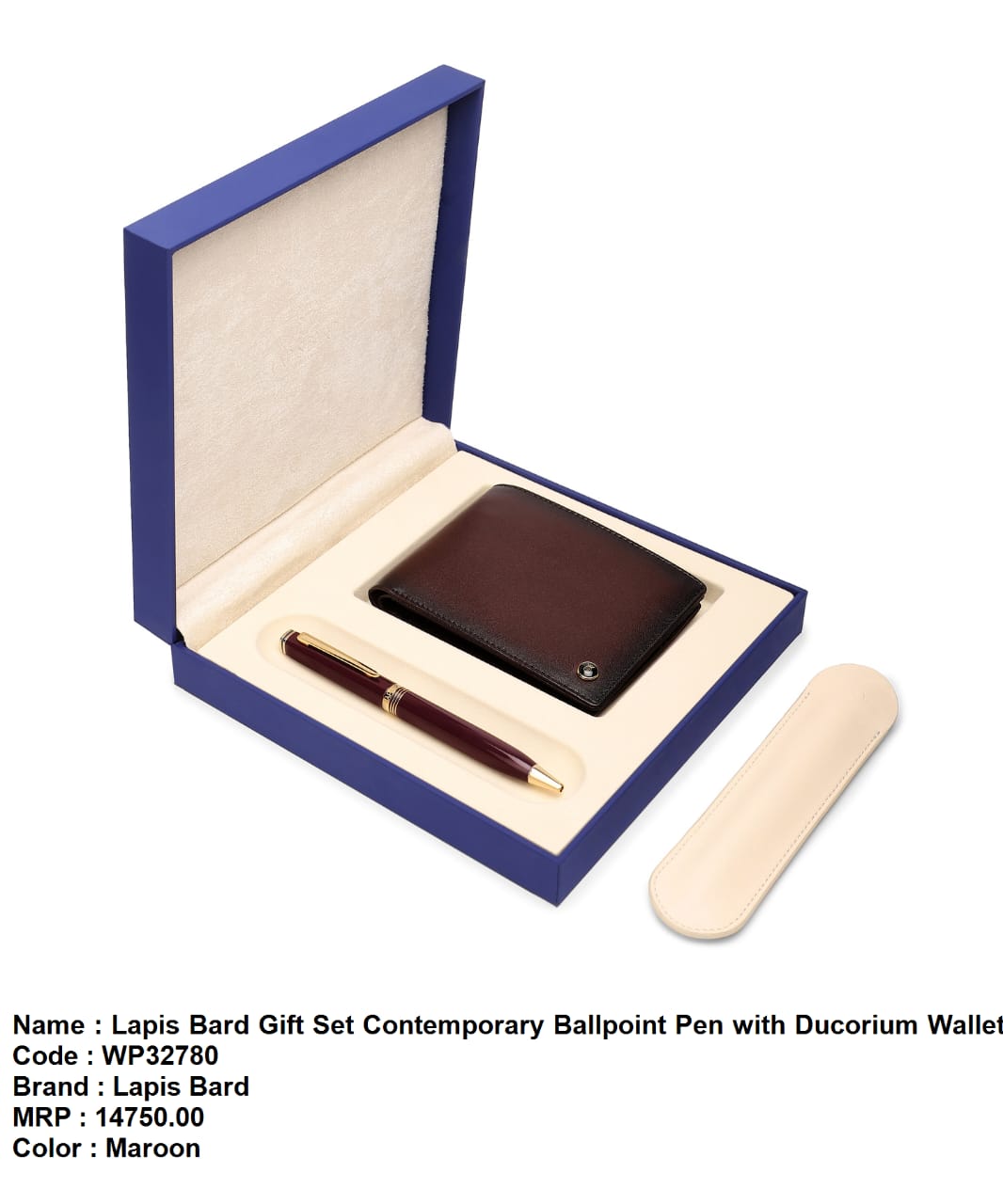 Lapis bard gift set contemporary ballpoint pen  with ducorium wallet